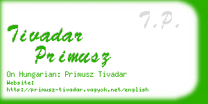 tivadar primusz business card